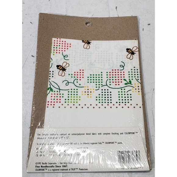 Bucilla Colorpoint Paint Stitching Kits Lot Of 3 Pansies Strawberry Sampler Vtg - Picture 5 of 7